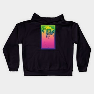 Art Nouveau Ladies (pink on blue/green) Kids Hoodie